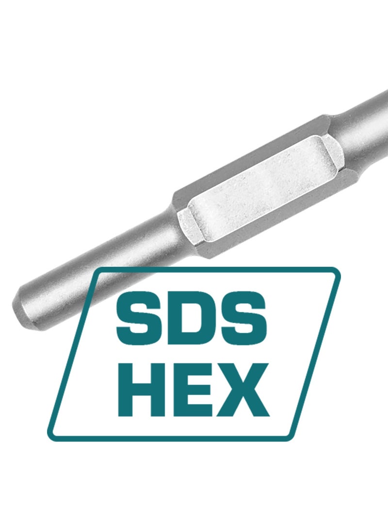 توتال إزميل سداسي الرأس من توتال للخرسانة والطوب والجدران الإسمنتية، بمقاس ٣٠ × ٤٠٠ ملم، يتميز بمقاومة عالية للتآكل وصلابة مرتفعة - Image 4